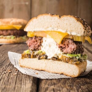 Burger with Boursin® in the middle