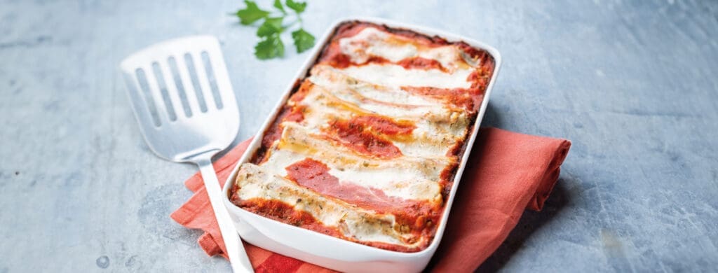 Enhance the traditional cannelloni recipe by incorporating Swiss chard or spinach leaves for added vegetables and flavour.